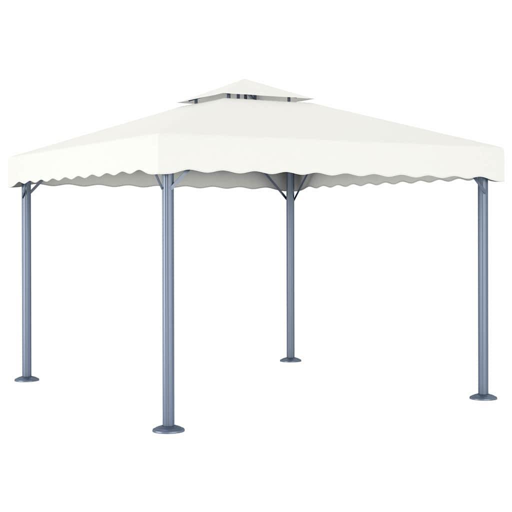 Cenador con tira de luces LED aluminio antracita 300x300 cm