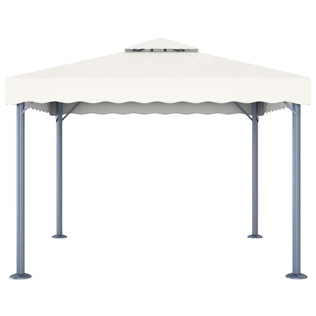 Cenador con tira de luces LED aluminio antracita 300x300 cm