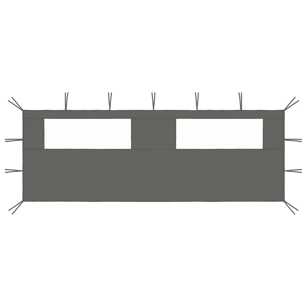 Pared lateral de cenador con ventanas gris antracita 4x2 m