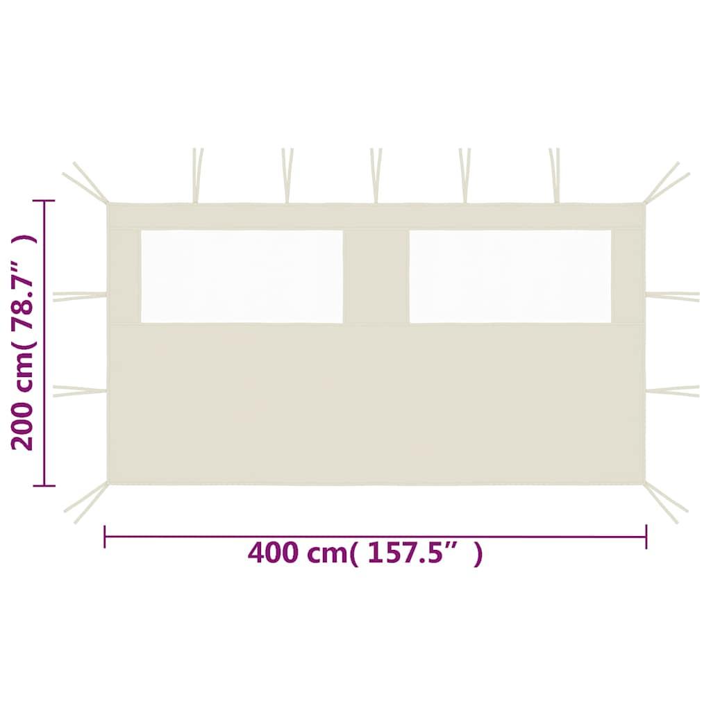 Pared lateral de cenador con ventanas gris antracita 4x2 m
