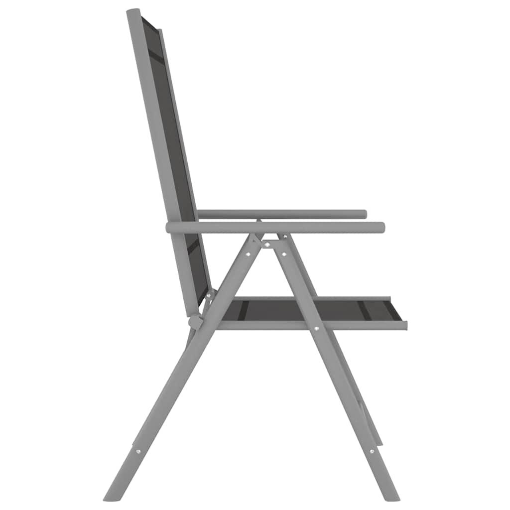 Set de comedor para jardín 5 piezas aluminio y textilene plata