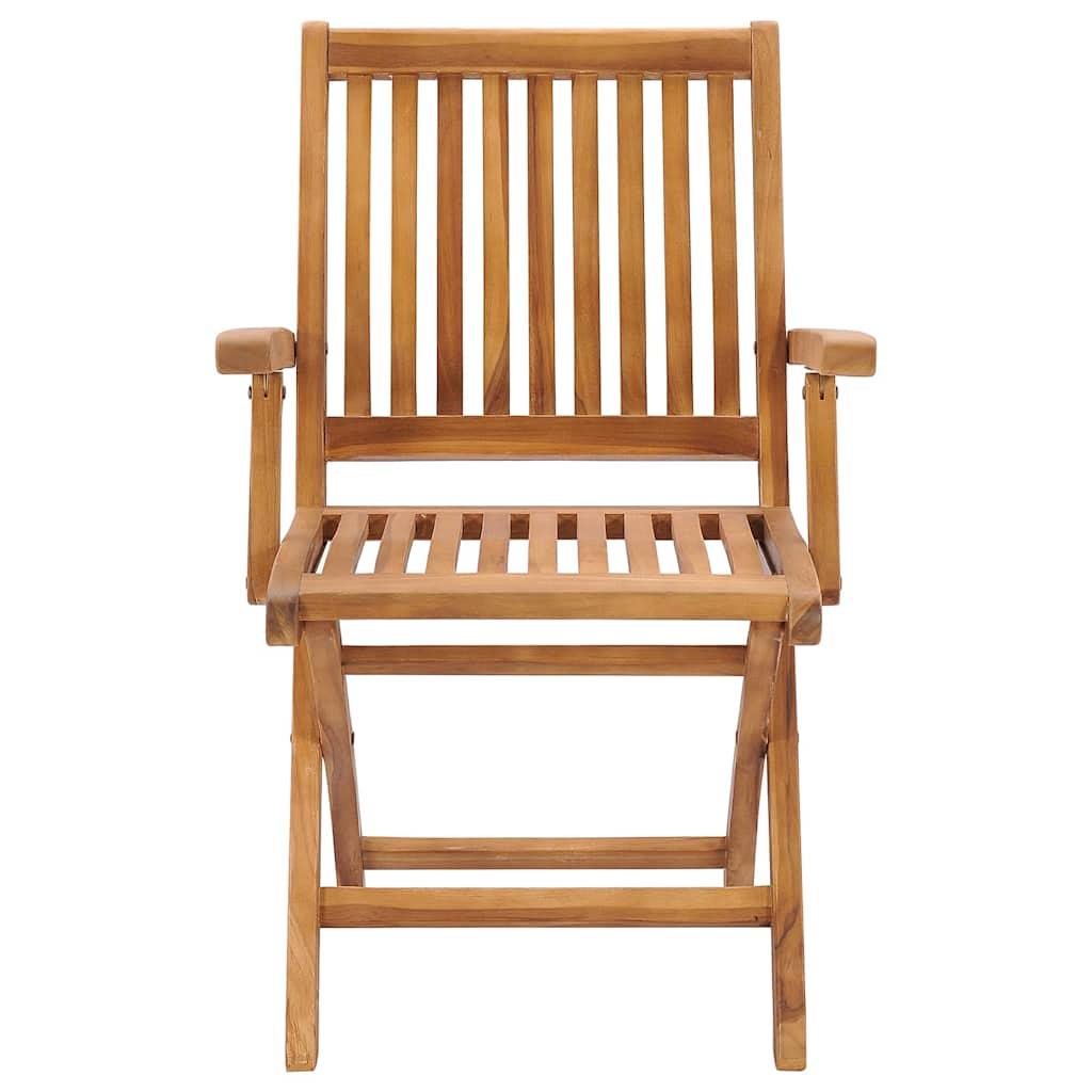 Sillas plegables con cojines color antracita, 6 unidades, madera maciza de teca