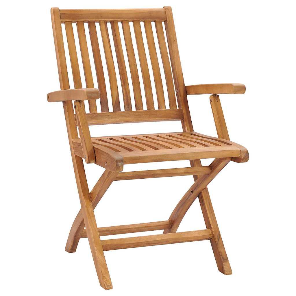 Sillas plegables con cojines color antracita, 6 unidades, madera maciza de teca