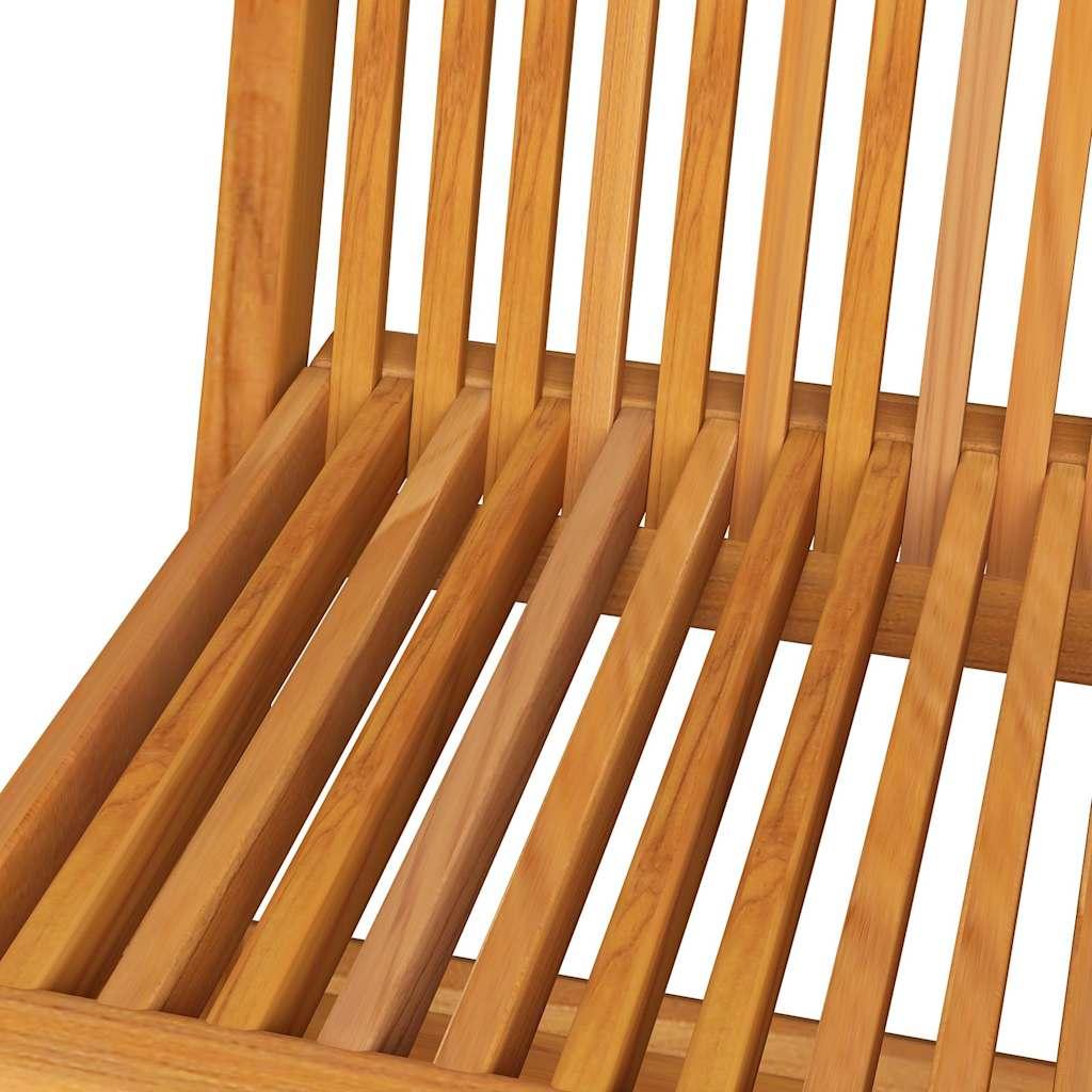 Sillas plegables con cojines verdes, 8 unidades, madera maciza de teca
