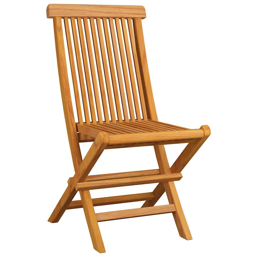 Sillas plegables 8 uds madera de teca con cojines rojo tinto