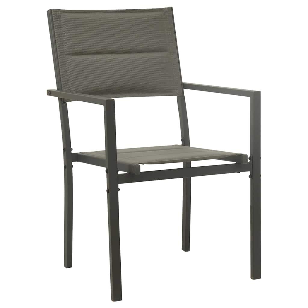 Juego de comedor de jardín 3 piezas acero gris antracita