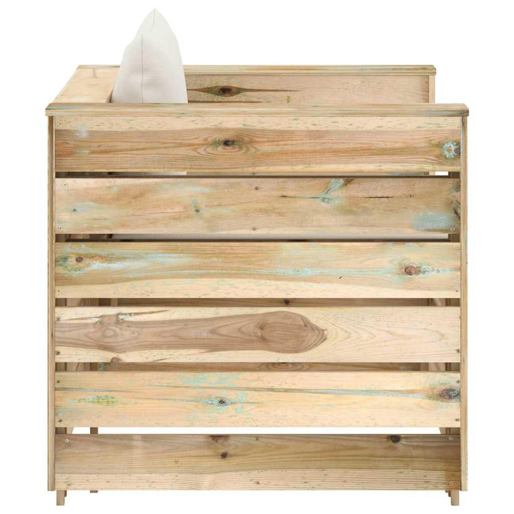 Muebles de jardín 2 pzas con cojines madera impregnada verde