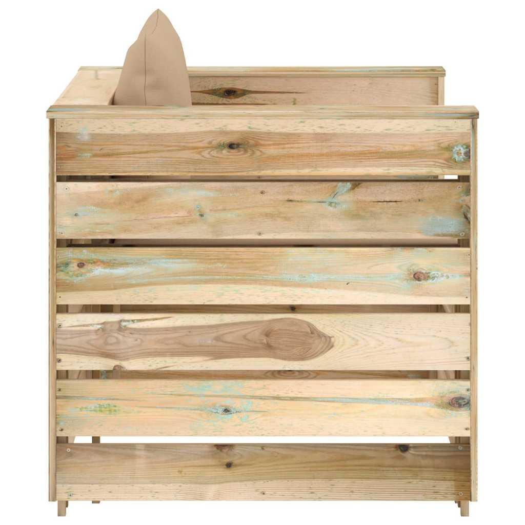 Muebles de jardín 2 pzas con cojines madera impregnada verde