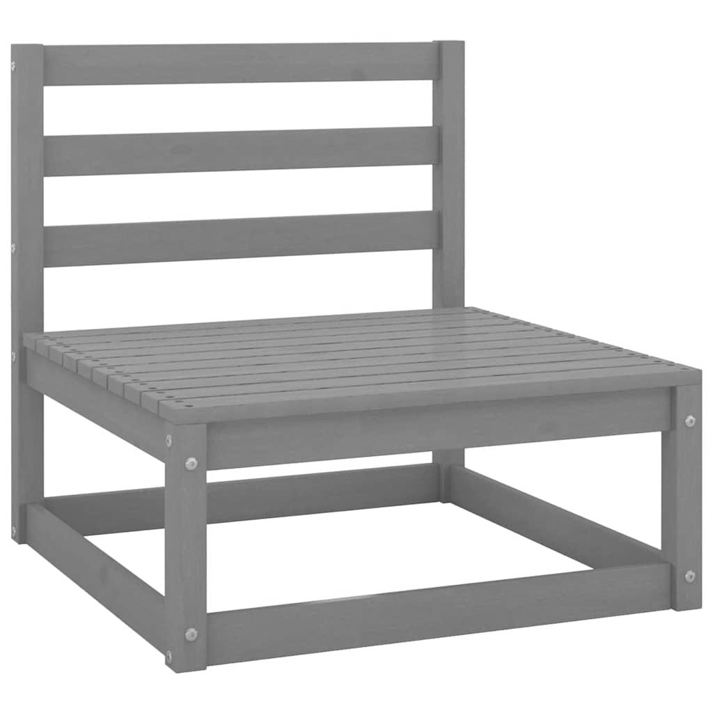 Juego de muebles de jardín 12 piezas madera maciza pino blanco