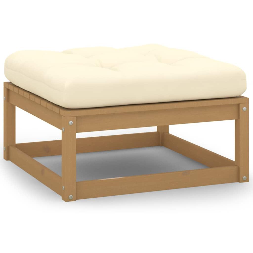 Juego de muebles de jardín 3 pzas y cojines madera maciza pino