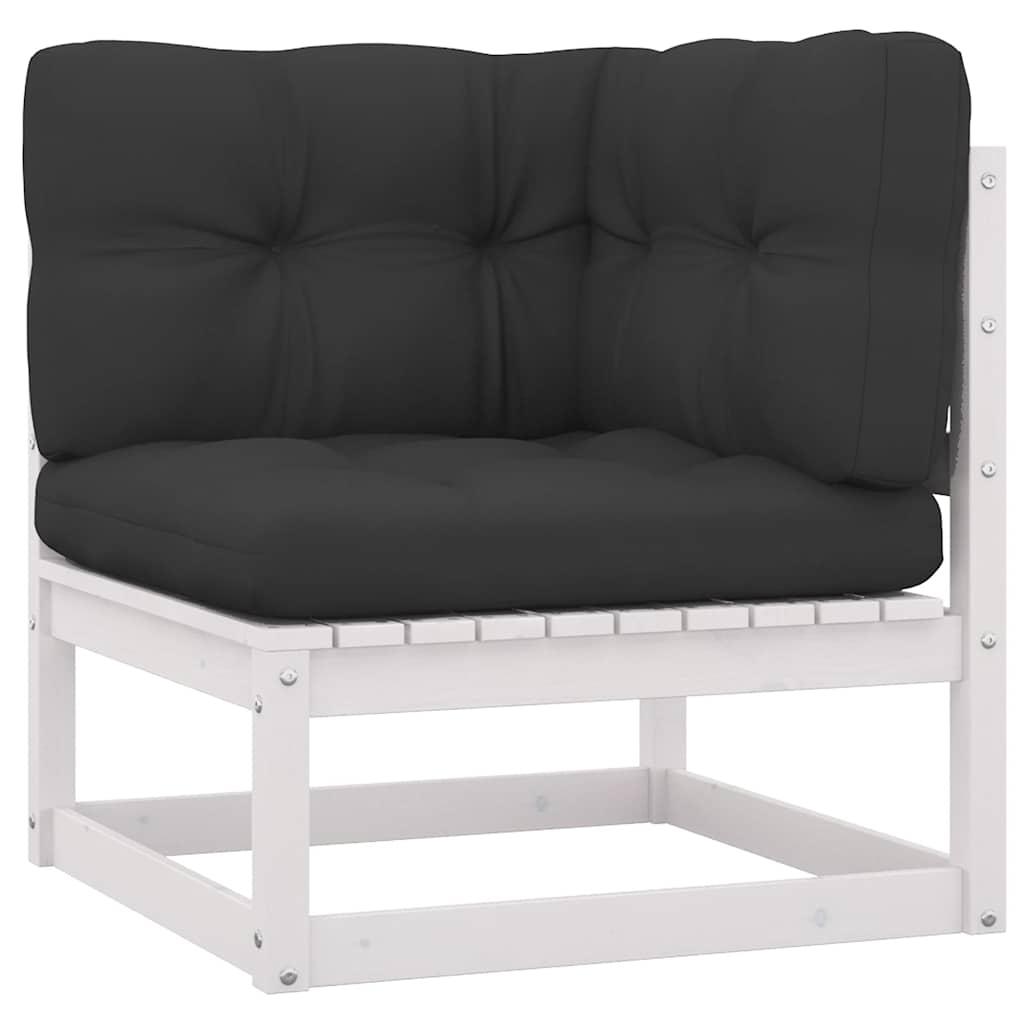 Juego de muebles de jardín 8 pzas y cojines madera pino maciza