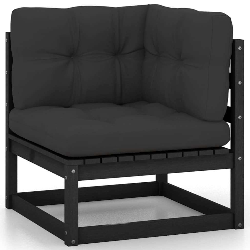 Juego de muebles de jardín 6 pzas y cojines madera pino maciza