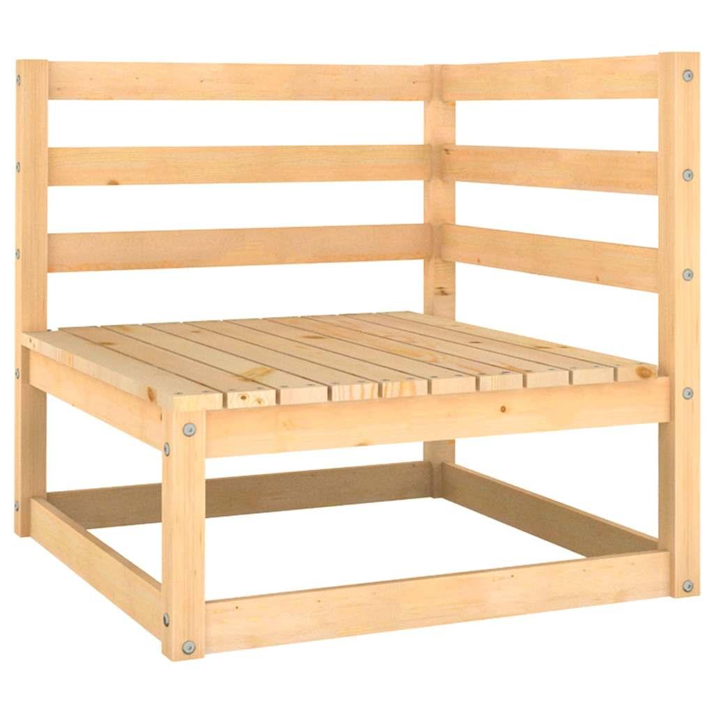 Muebles de jardín 8 pzas y cojines madera maciza de pino crema