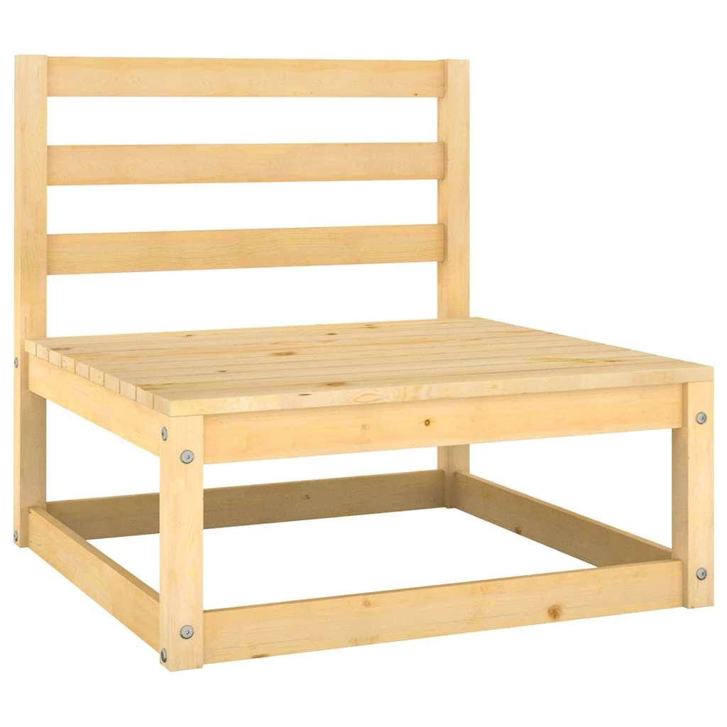 Muebles de jardín 8 pzas y cojines madera maciza de pino crema