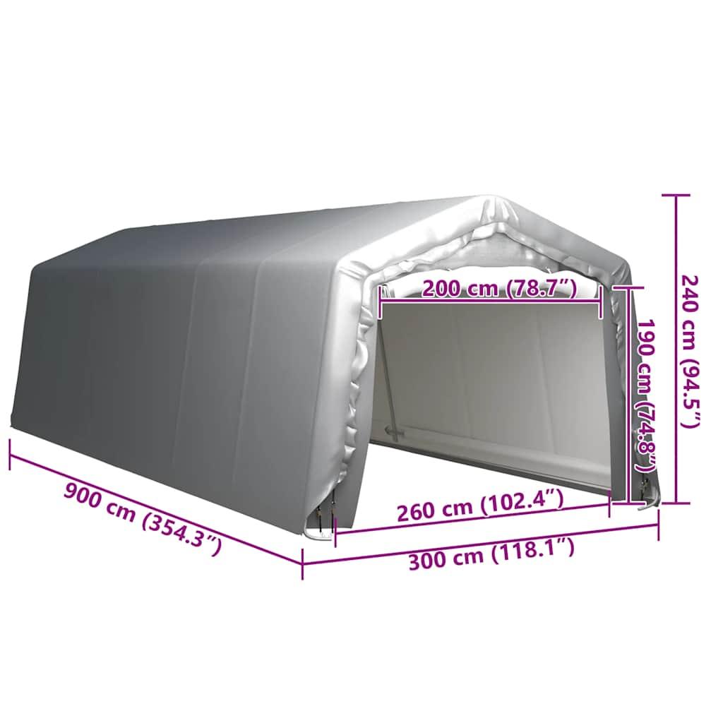 Carpa de almacenamiento acero gris 240x240 cm