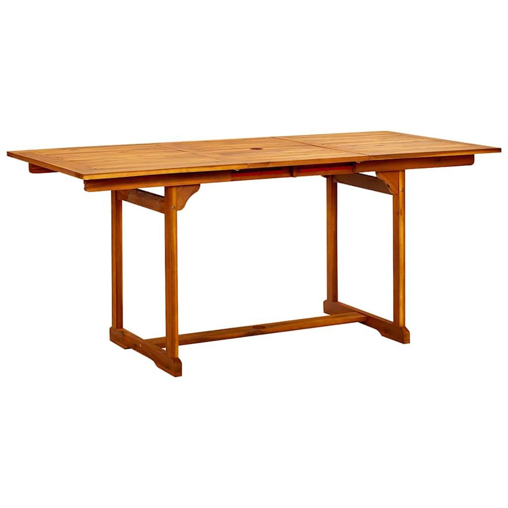 Juego de comedor de jardín 5 piezas madera maciza de acacia 120-170 cm