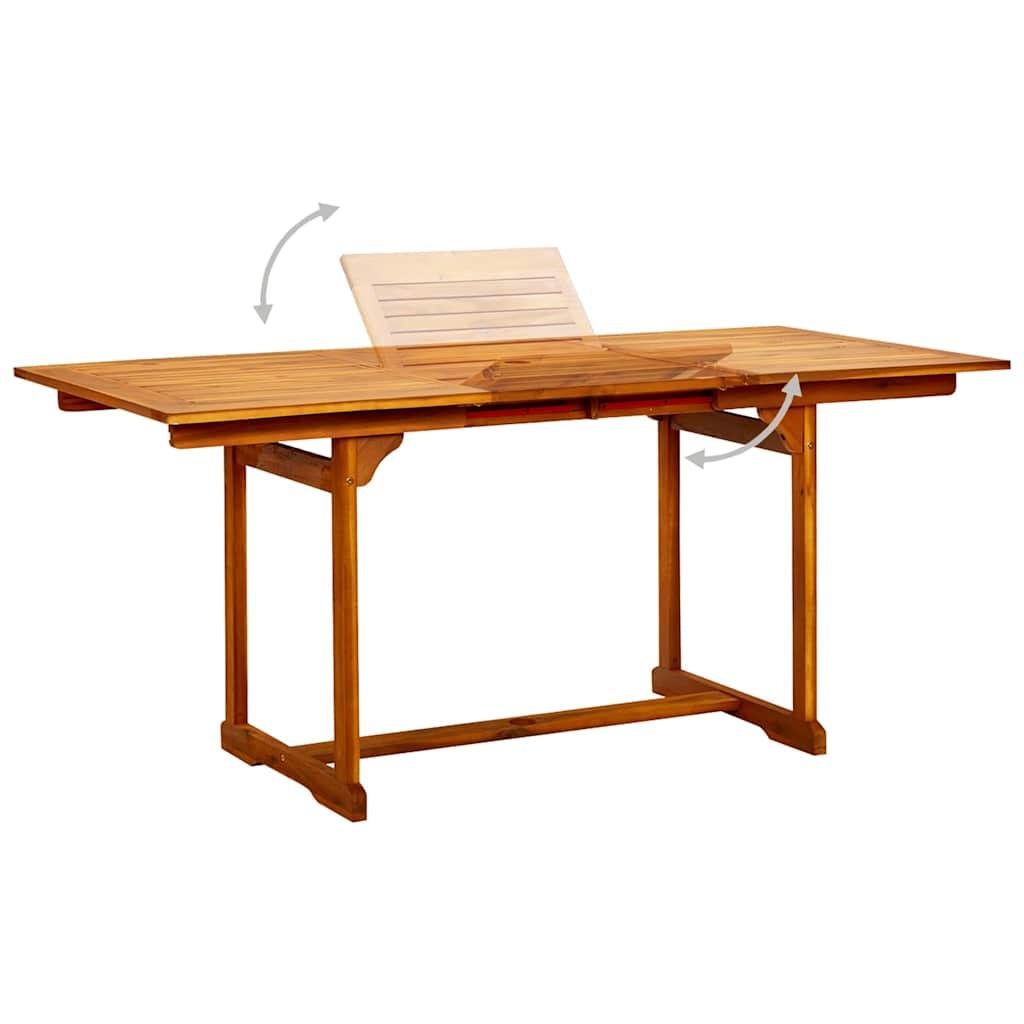 Juego de comedor de jardín 5 piezas madera maciza de acacia 120-170 cm