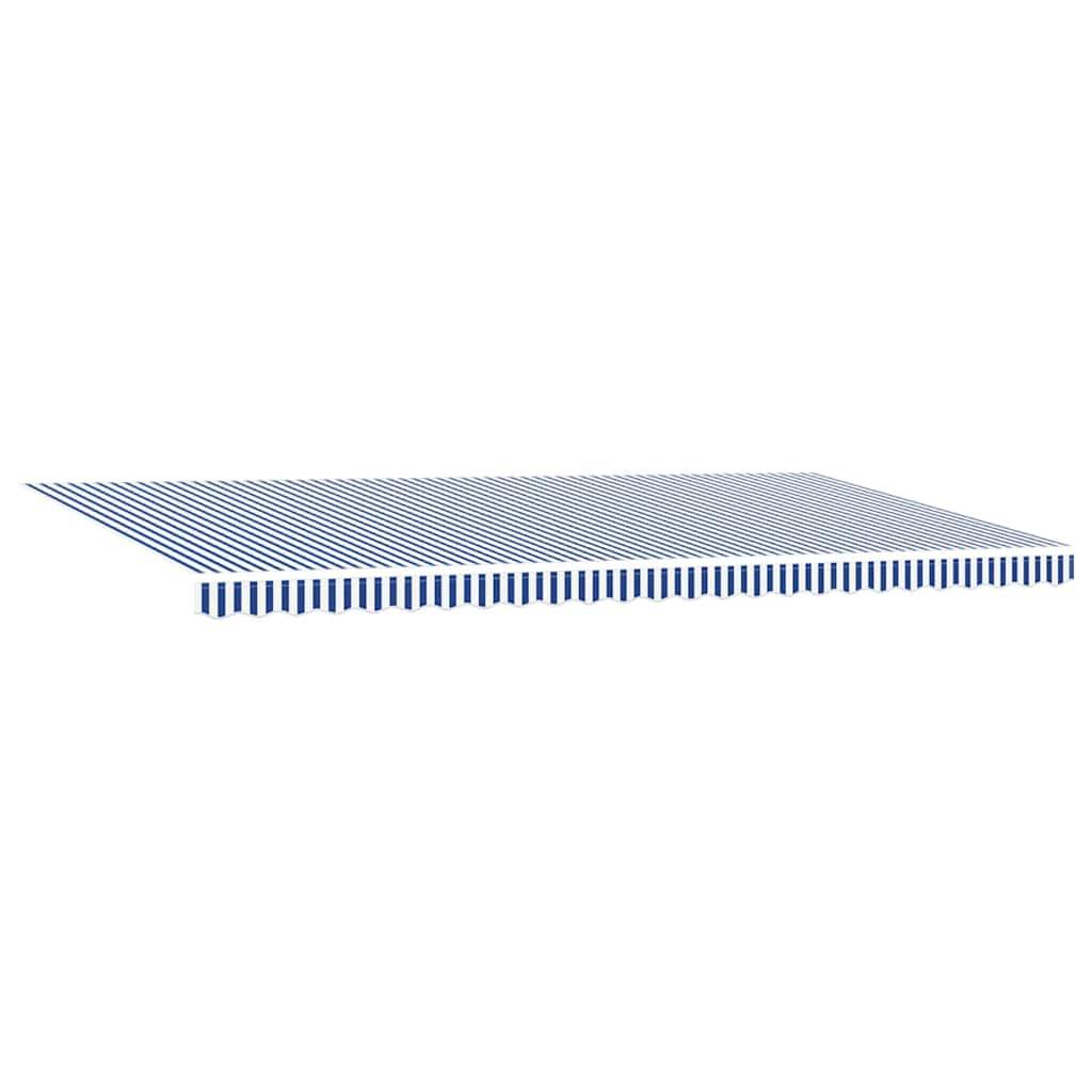 Toldo retráctil Azul y Blanco 400 x 350 cm Poliéster y Aluminio