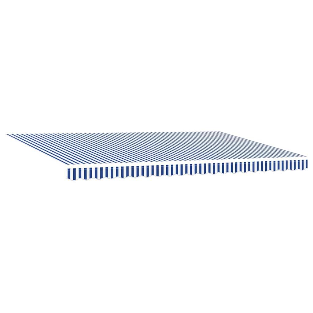 Toldo retráctil Azul y Blanco 400 x 350 cm Poliéster y Aluminio
