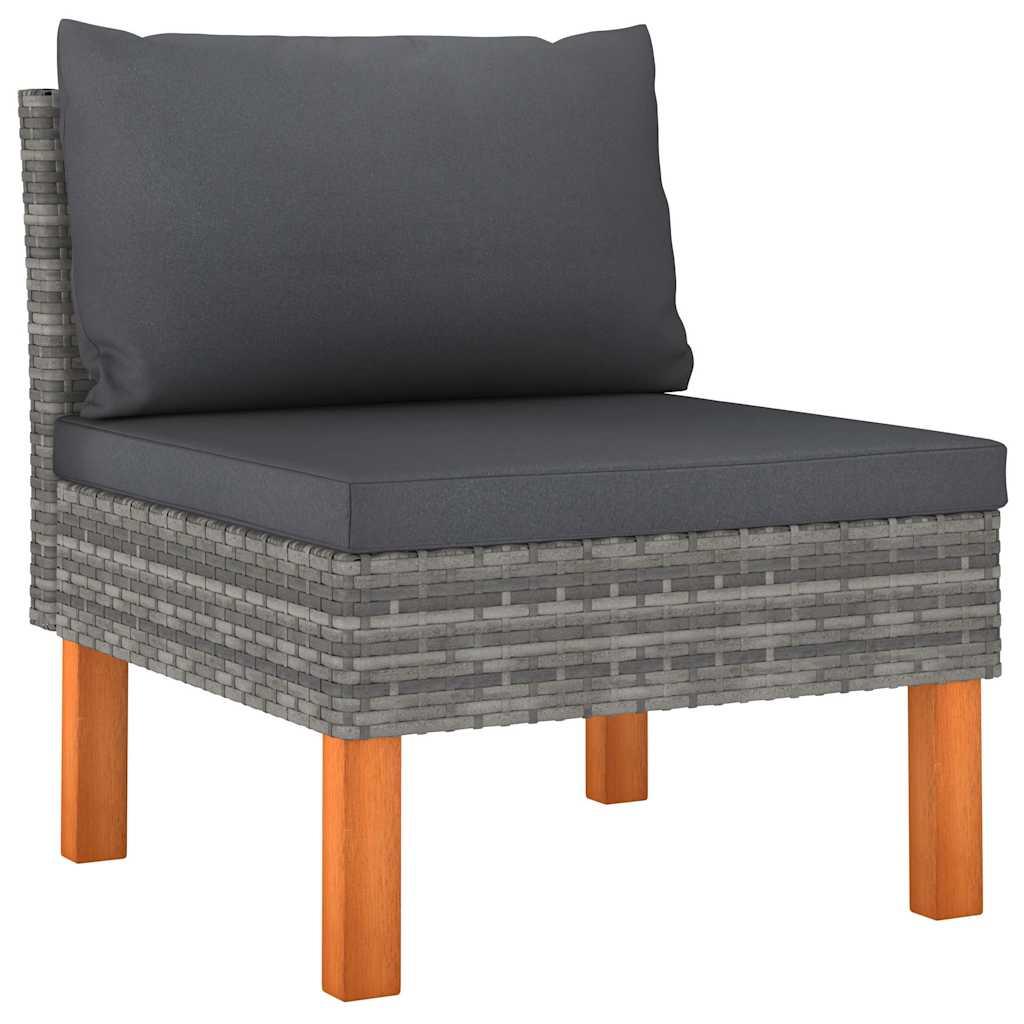 Set de muebles de jardín 10 pzas ratán sintético eucalipto gris
