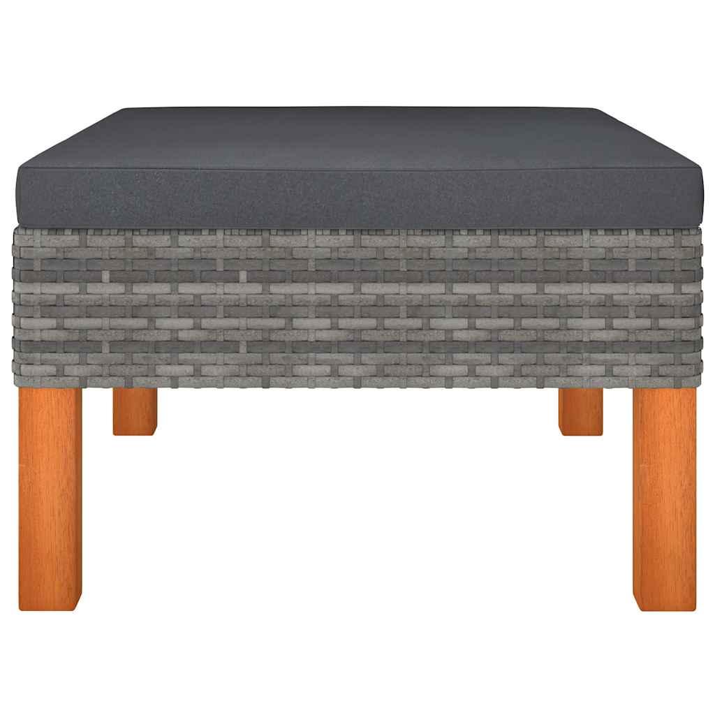 Set de muebles de jardín 10 pzas ratán sintético eucalipto gris