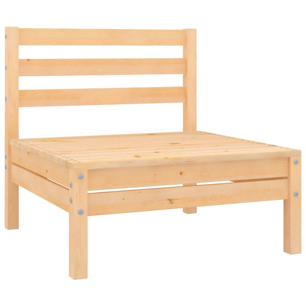 Juego de muebles de jardín 5 piezas madera maciza de pino gris