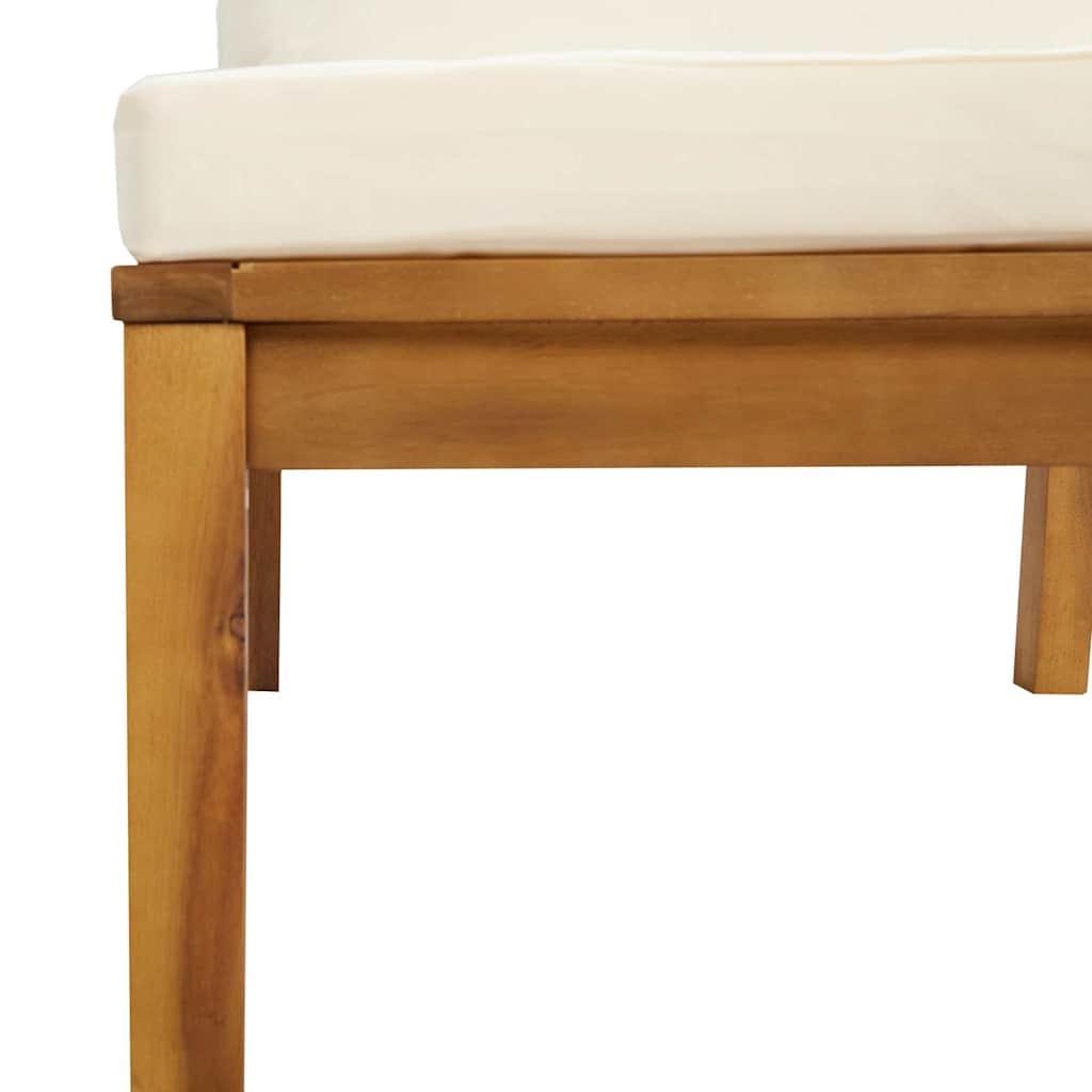 Muebles de jardín 10 pzas cojines crema madera maciza acacia