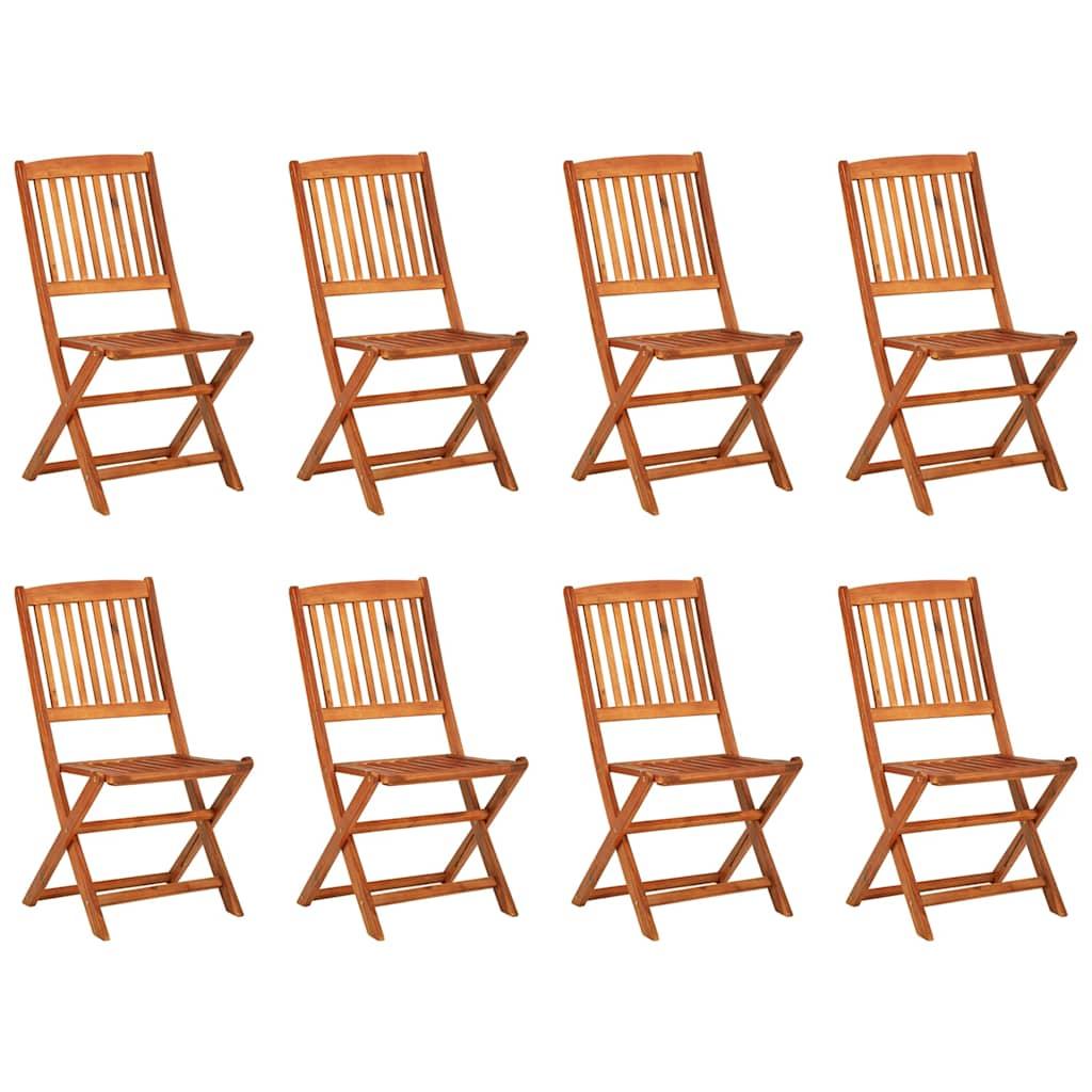 Juego comedor de jardín 9 pzas madera maciza acacia 180x90x75cm