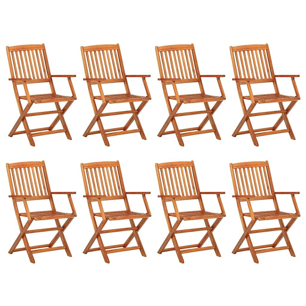 Set comedor de jardín 9 piezas madera maciza acacia 220x90x75cm