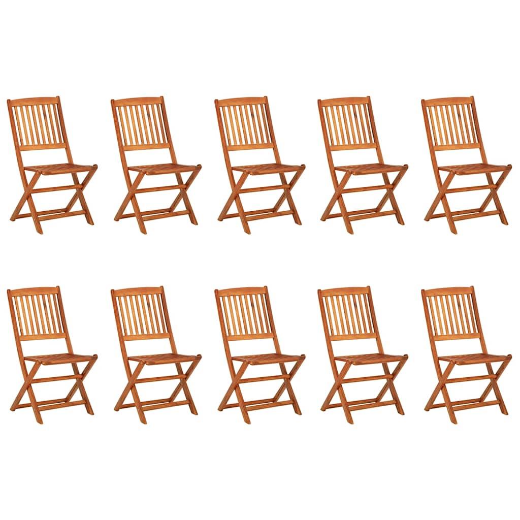 Set comedor de jardín 11piezas madera maciza acacia 220x90x75cm