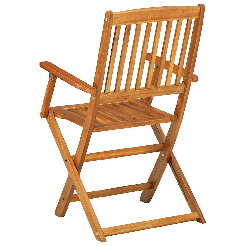 Set comedor de jardín 11piezas madera maciza acacia 280x90x75cm