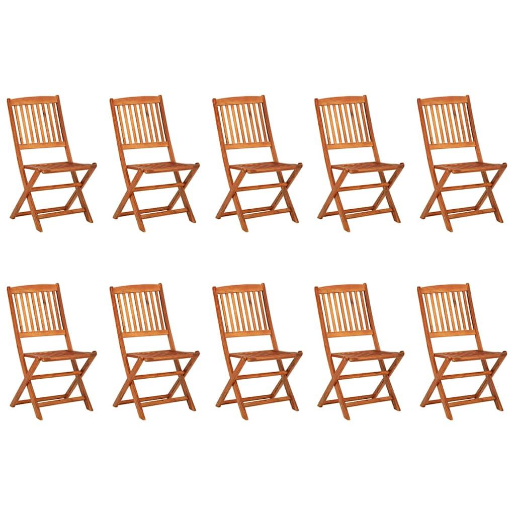 Set comedor de jardín 11piezas madera maciza acacia