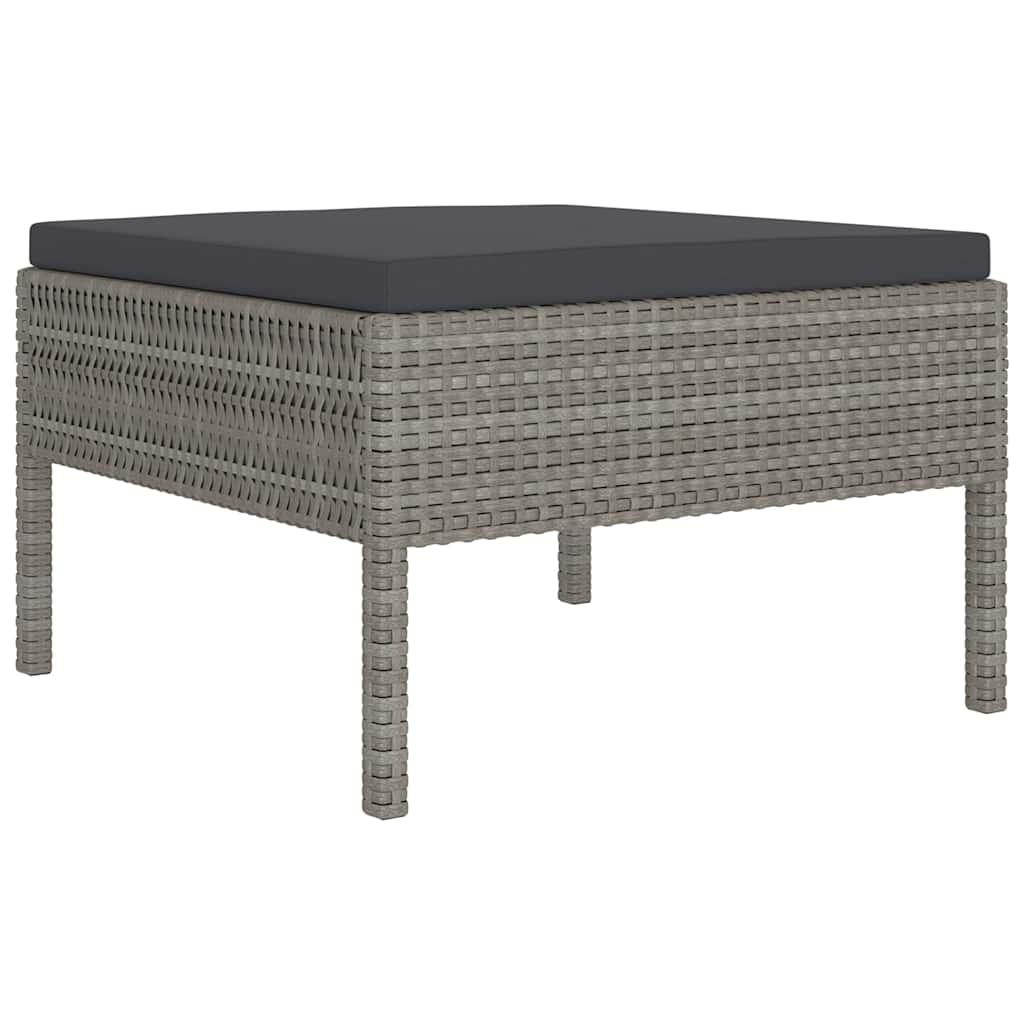 Set de muebles de jardín 13 pzas y cojines ratán sintético