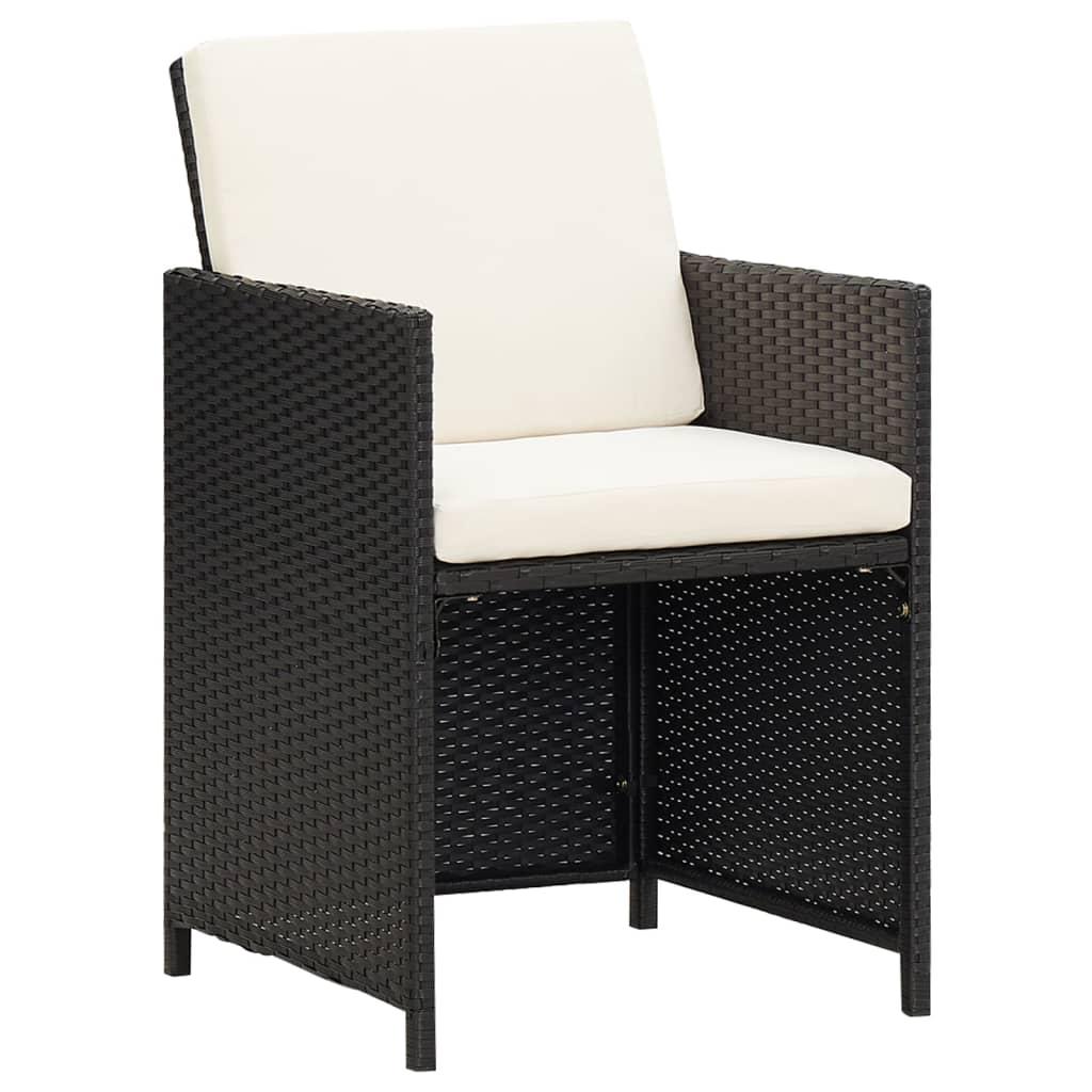 Set comedor de jardín 15 pzas con cojines ratán sintético beige