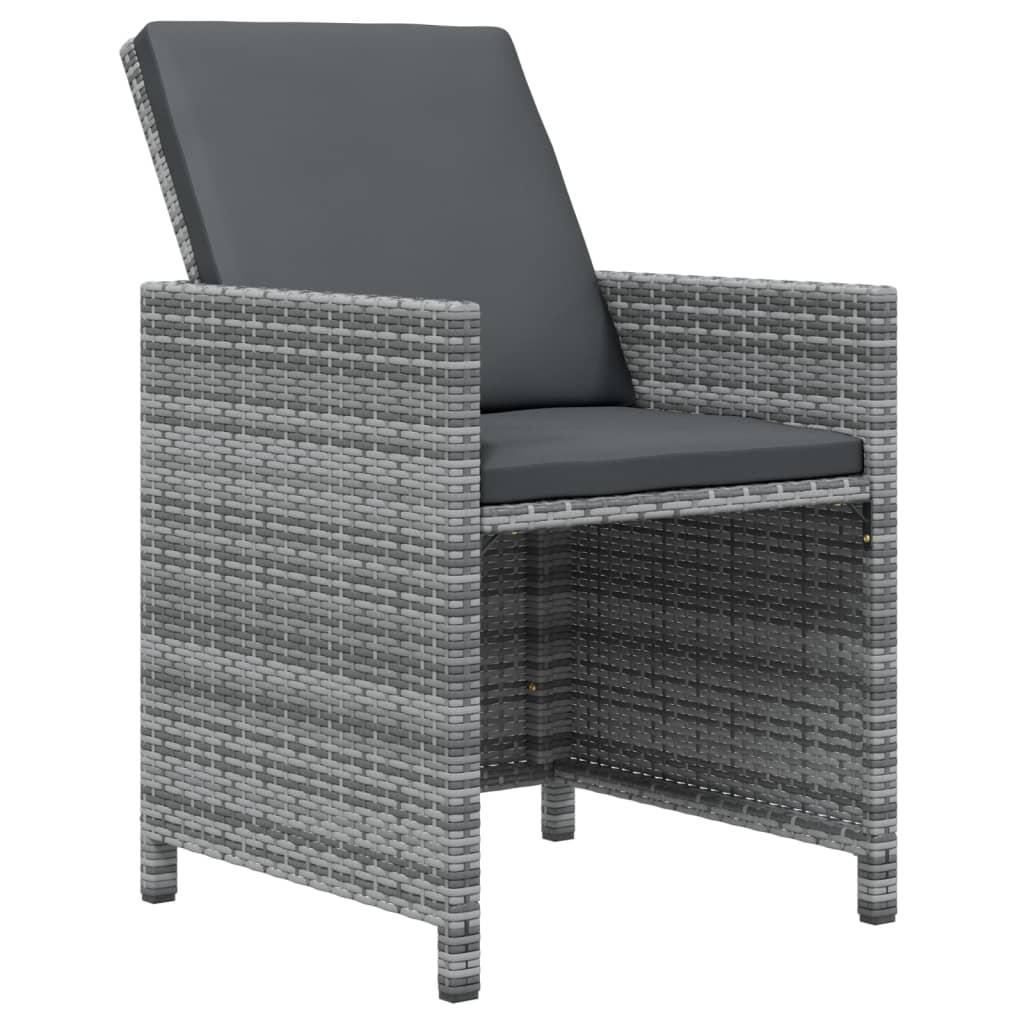 Set comedor de jardín 15 pzas con cojines ratán sintético beige