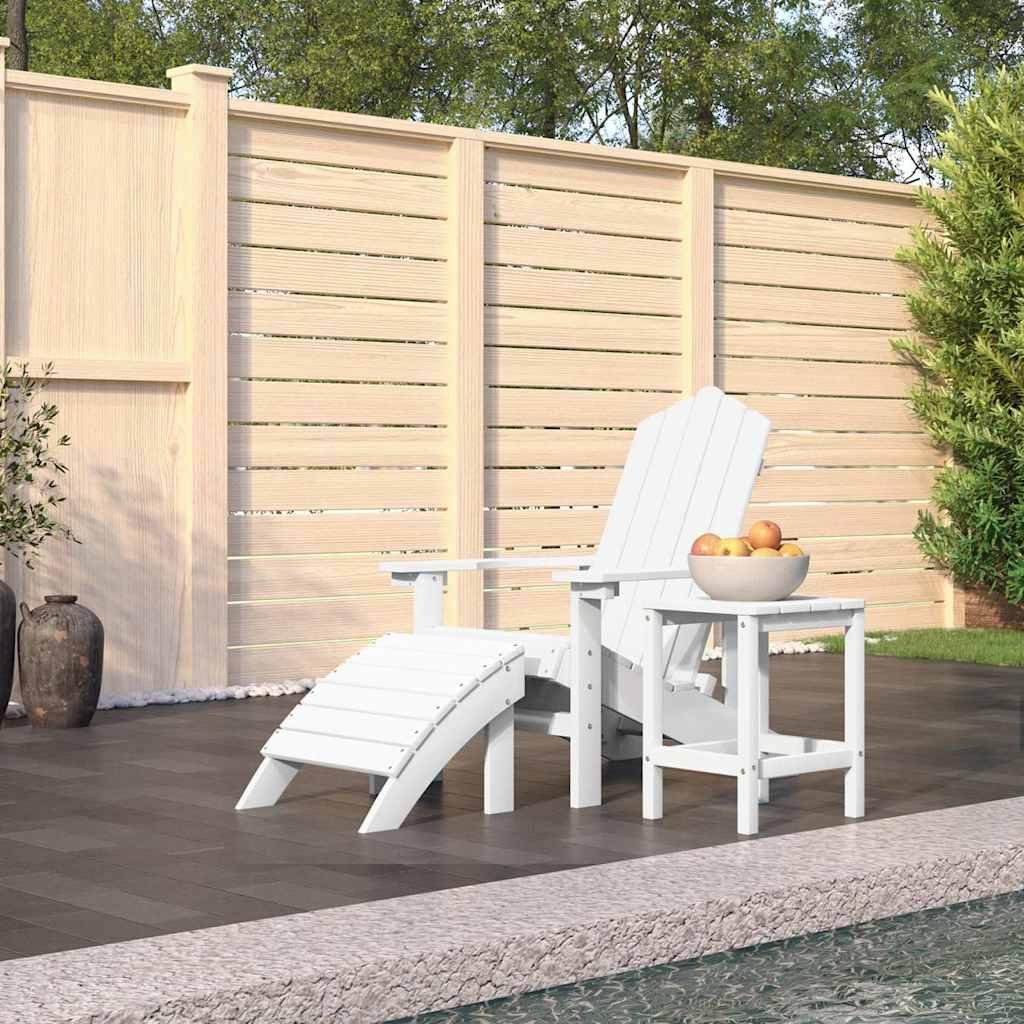 Silla de jardín Adirondack reposapiés mesa HDPE gris antracita