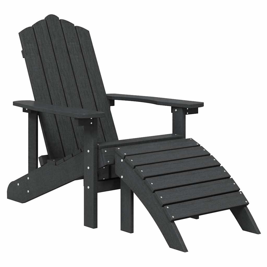Silla de jardín Adirondack reposapiés mesa HDPE gris antracita