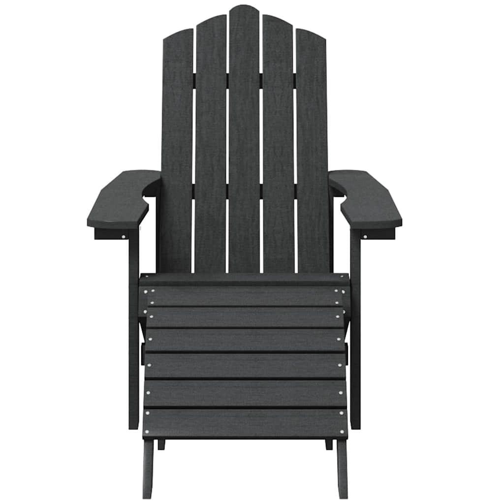 Silla de jardín Adirondack reposapiés mesa HDPE gris antracita