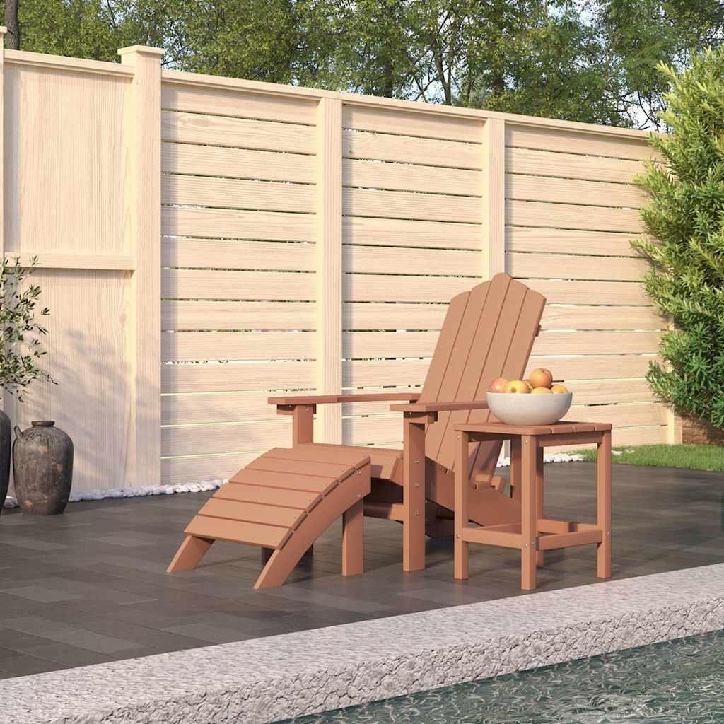 Silla de jardín Adirondack reposapiés mesa HDPE gris antracita