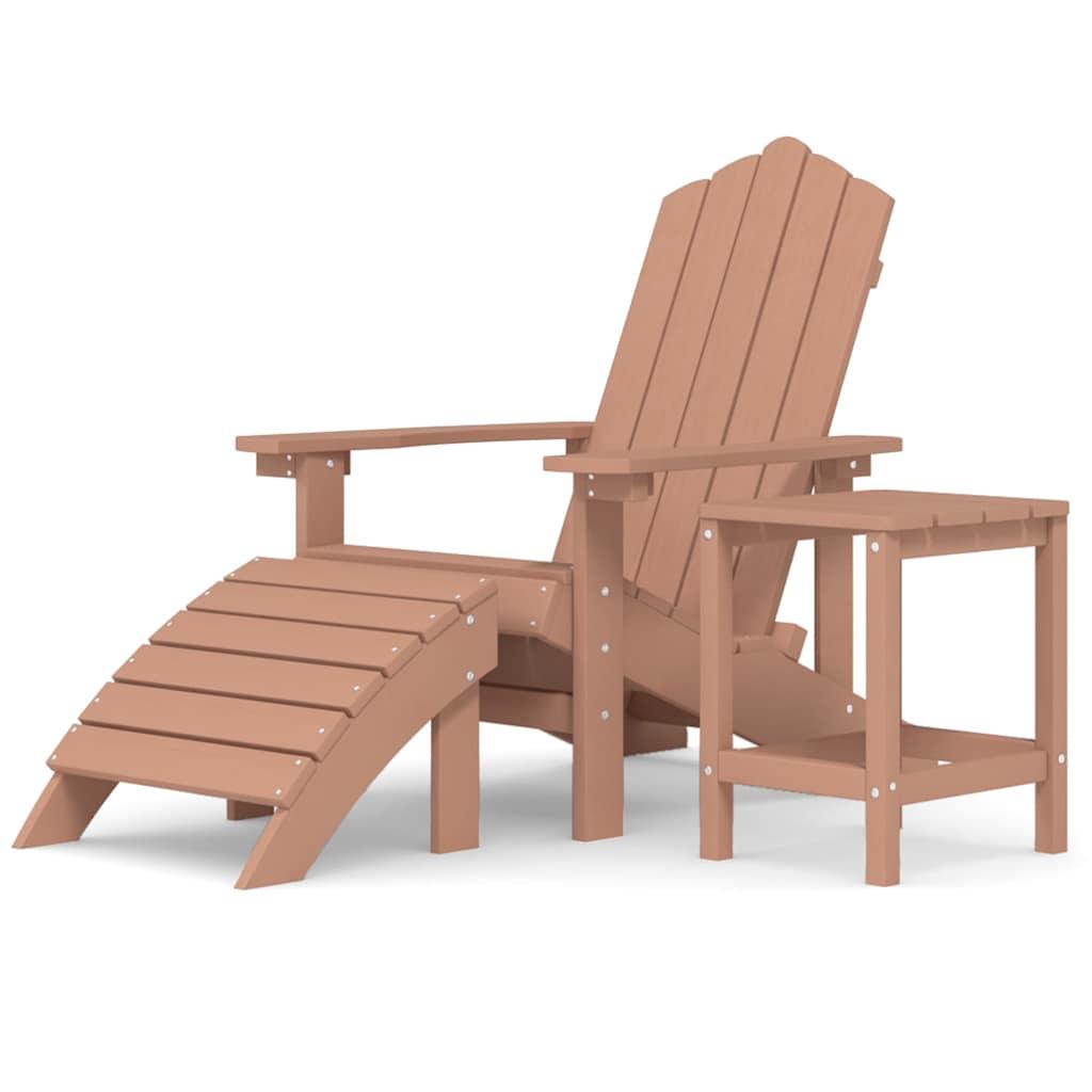 Silla de jardín Adirondack reposapiés mesa HDPE gris antracita