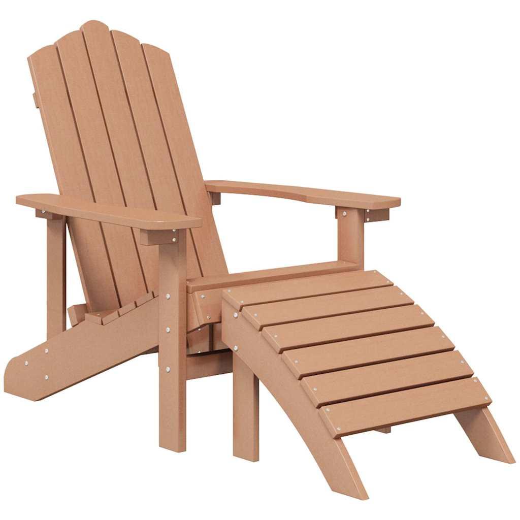 Silla de jardín Adirondack reposapiés mesa HDPE gris antracita