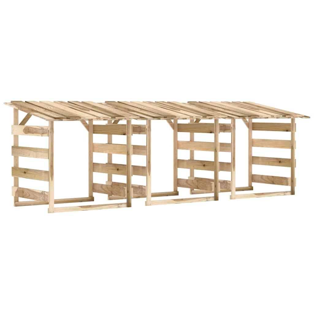 Pérgolas con techo 3 uds madera pino impregnada