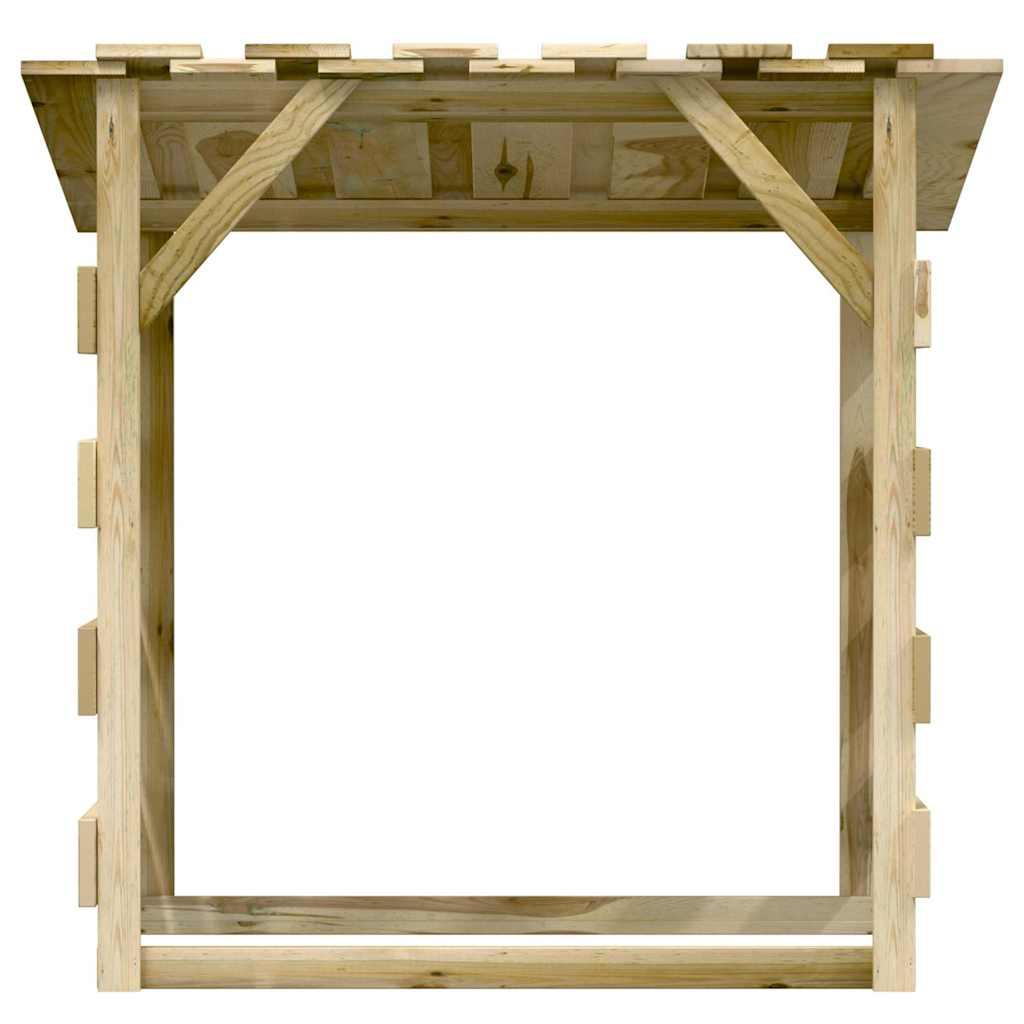 Pérgolas con techo 3 uds madera pino impregnada
