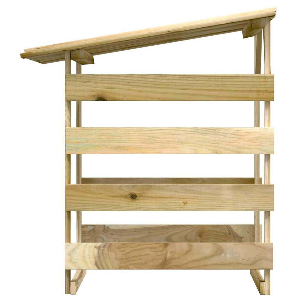 Pérgolas con techo 4 uds madera pino impregnada