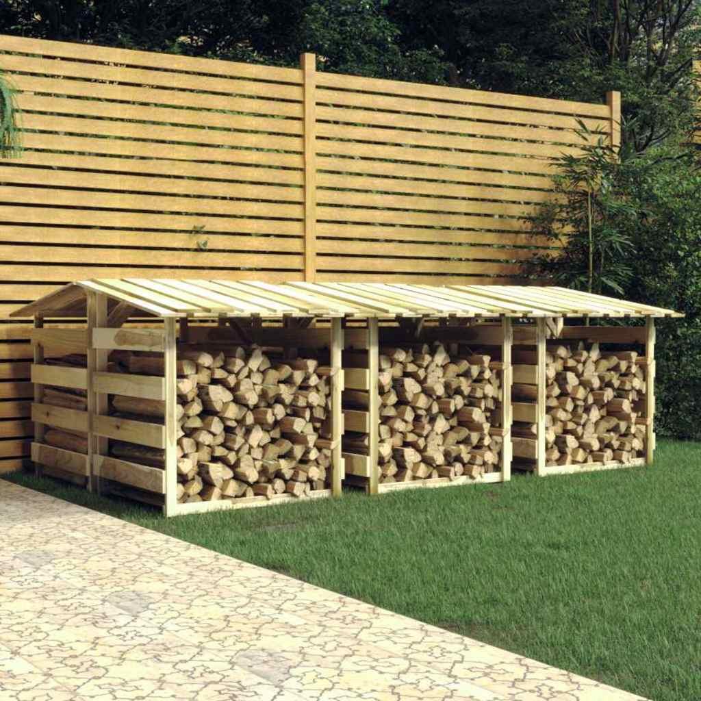 Pérgolas con techo 6 uds madera pino impregnada