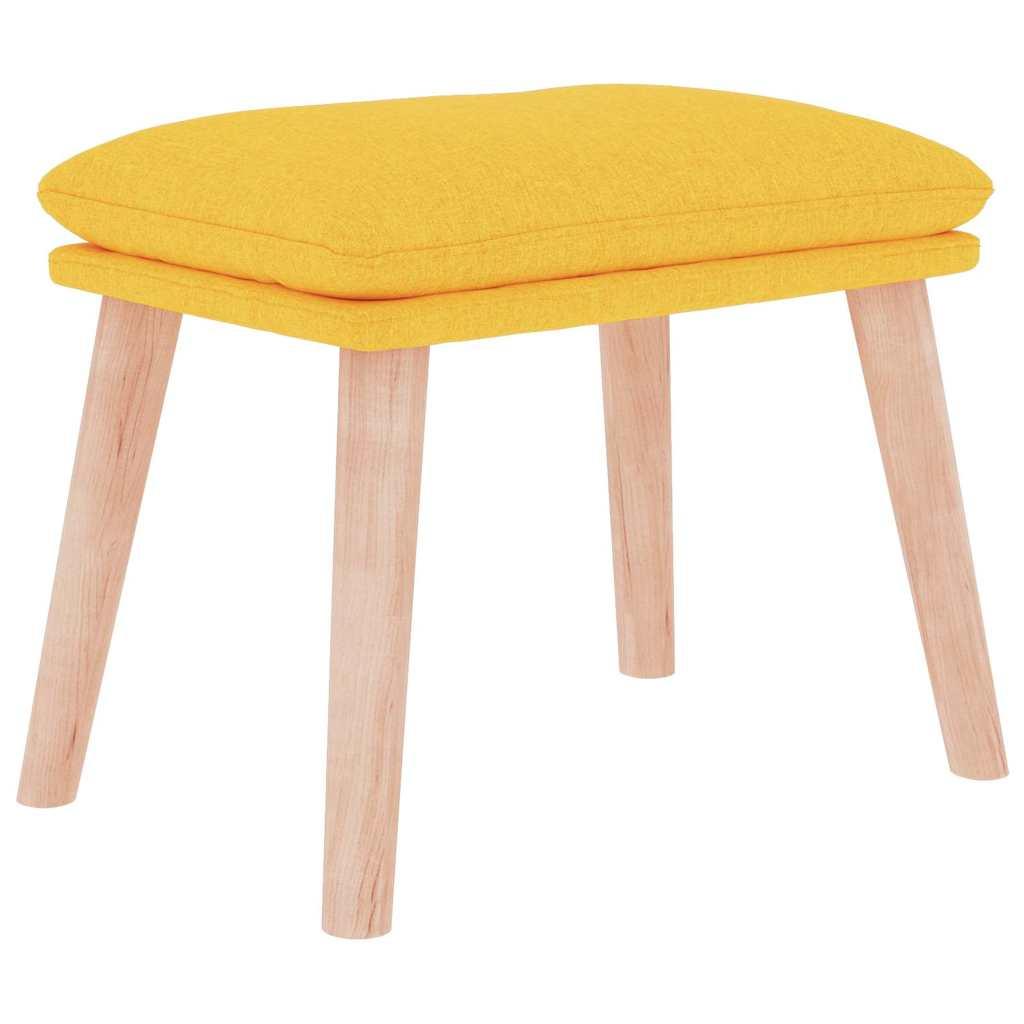 Sillón mecedora con taburete tela amarillo mostaza