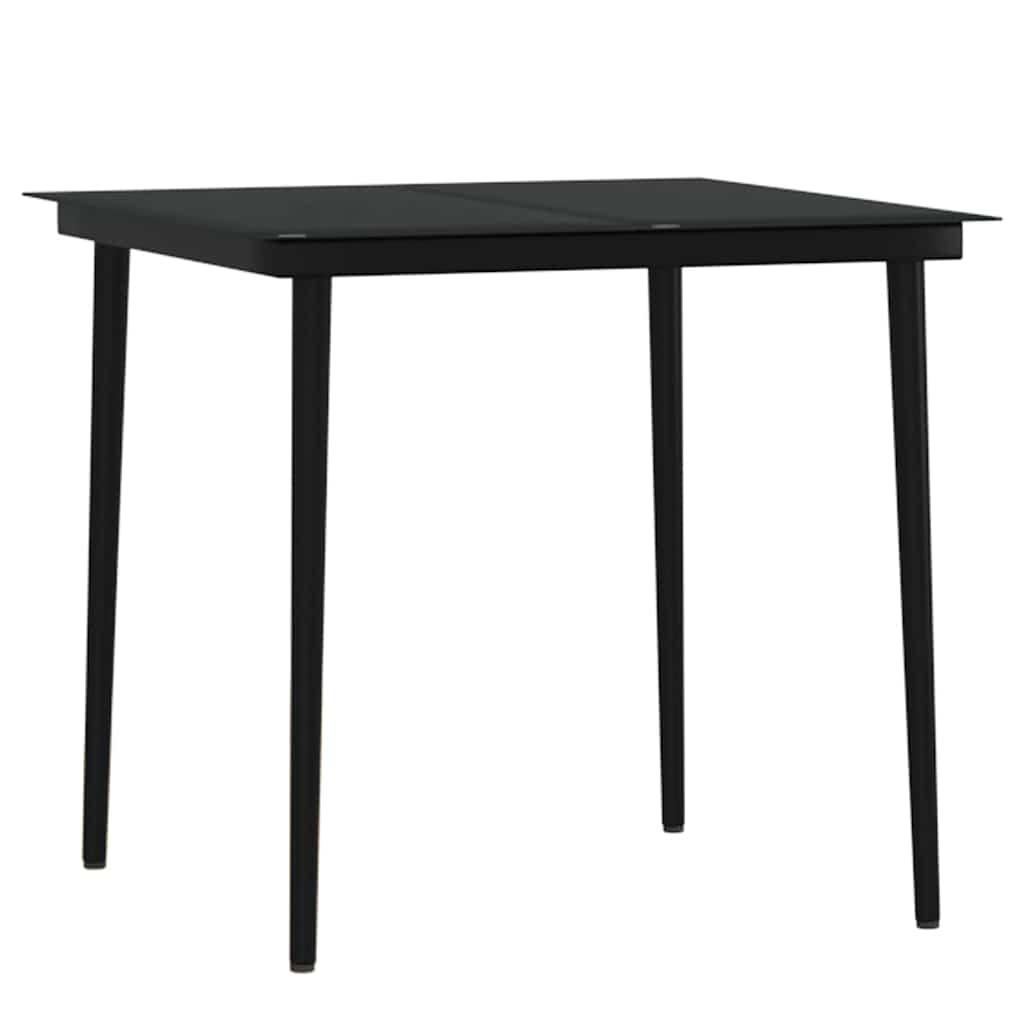 Juego de comedor de jardín 3 piezas con cojines gris y negro