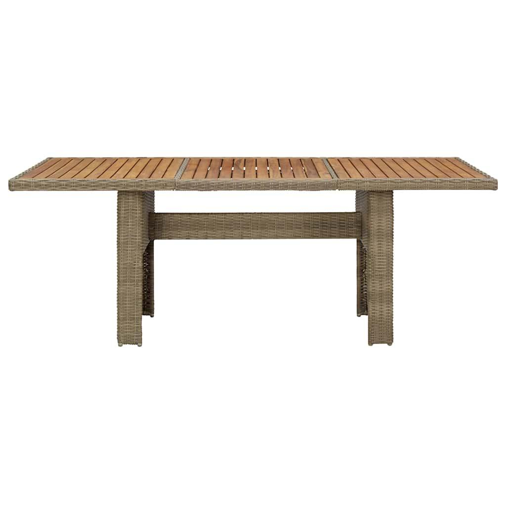 Mesa de comedor de jardín ratán sintético marrón 200x100x74 cm