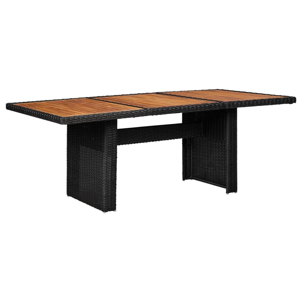 Mesa de comedor de jardín marrón 200x150x74 cm ratán sintético