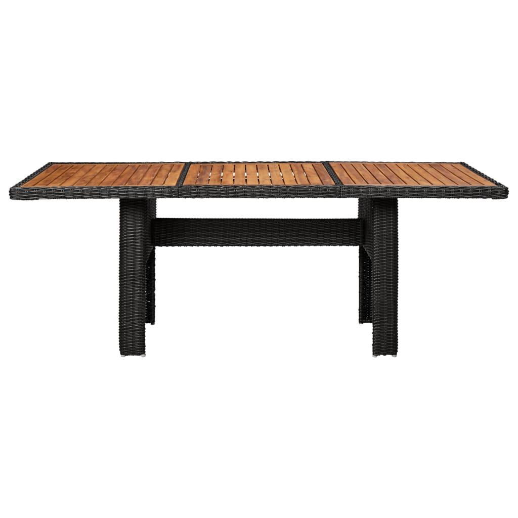 Mesa de comedor de jardín marrón 200x150x74 cm ratán sintético